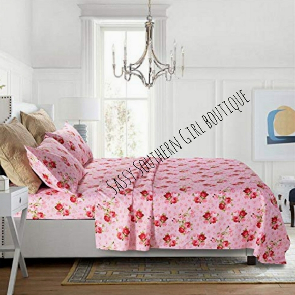 🆕⭐ Country pink rose Sheet set - Picture 9 of 15